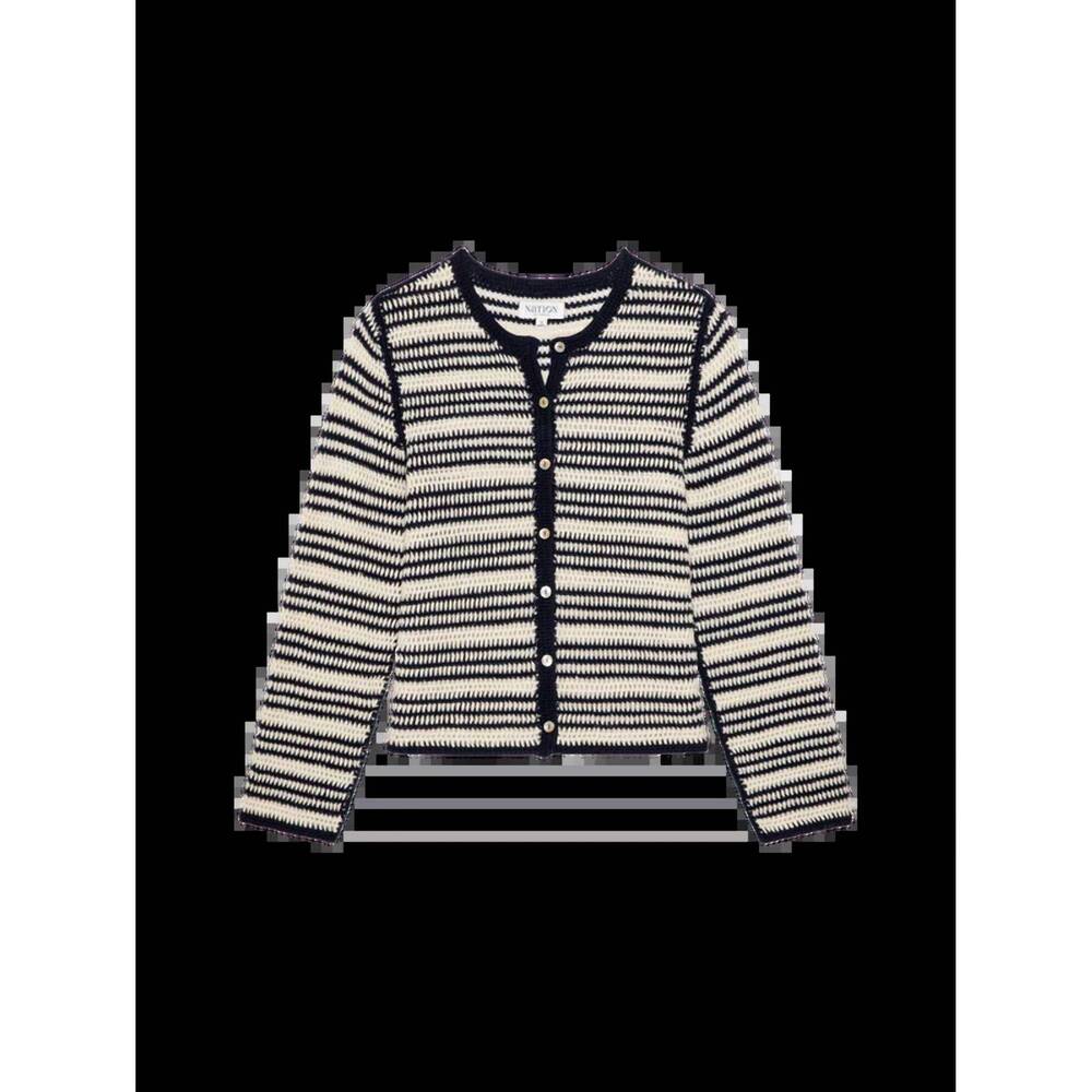 NEW NATION LTD courtney crochet cardigan in seascape stripe - Picture 7 of 7